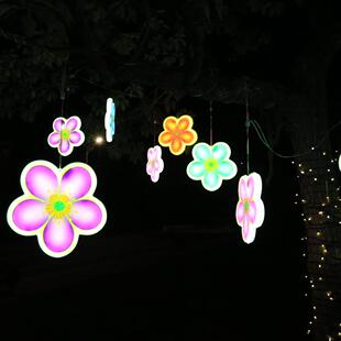 LED梅花挂件灯 工程亮化景观灯街道挂树装饰灯室外防水花朵彩灯