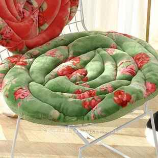 高档BB熊玫瑰垫花U坐垫办公室椅子秋冬季 榻榻米毛绒加厚椅垫地垫U