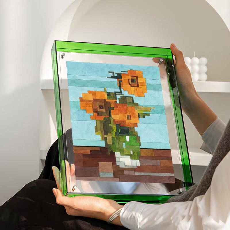 彩色亚克力相框摆台照片墙定制挂墙画框展览展示装裱艺术画作品墙