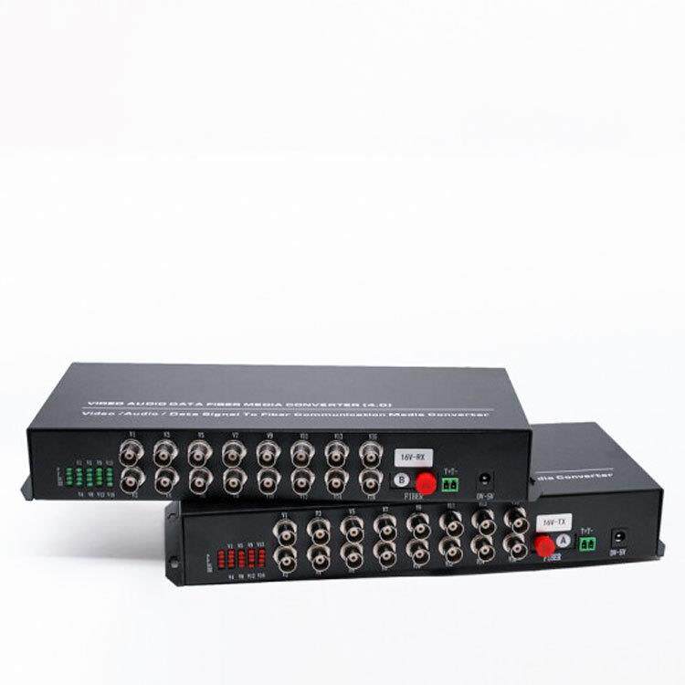 数字视频光端机16路视频+1路反向数据高清模拟监控网络收发光端机