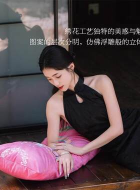 中式扶手枕厅沙发靠垫长条新抱枕床国风大靠背垫客腰枕家头居jx08