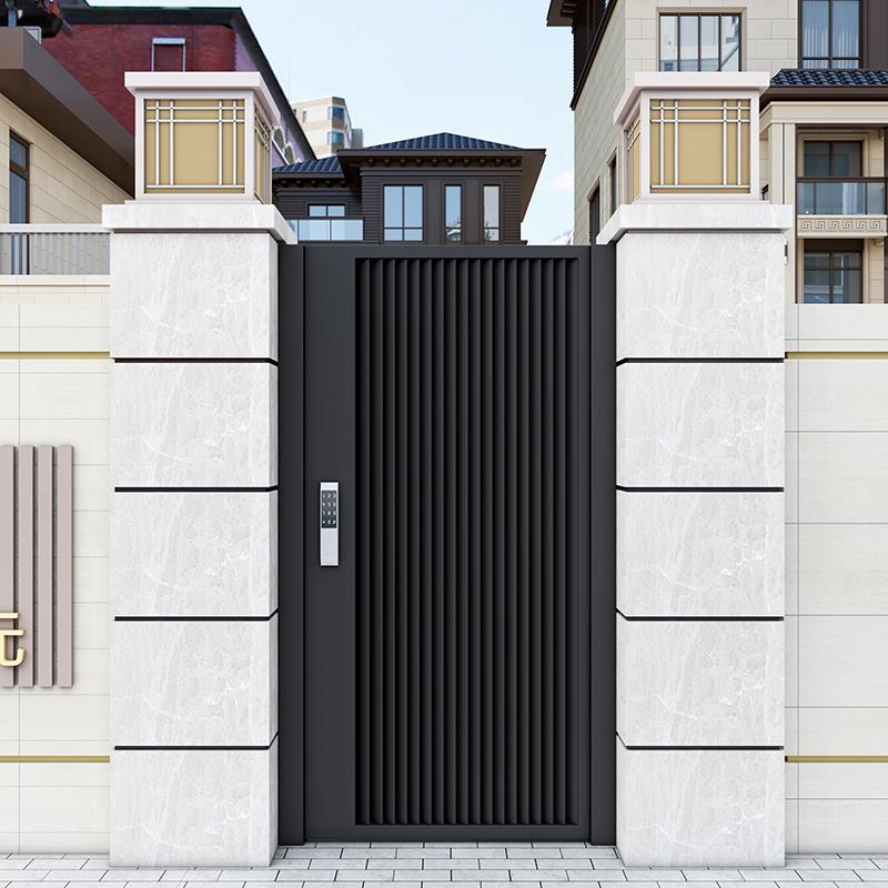 铝合金定制简约别墅庭院门百叶大门乡村栅栏入户单双门铁艺院门