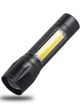 COB强光手电筒USB充电led迷你笔夹手电多功能变焦远射照明灯跨境
