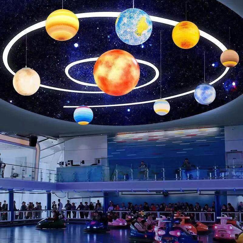 星球灯吊灯八大九大行星太阳星空智能吊灯