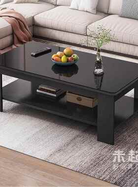 家用黑色白色多功能双层茶几现代简约出租屋租房极简茶桌MS1873