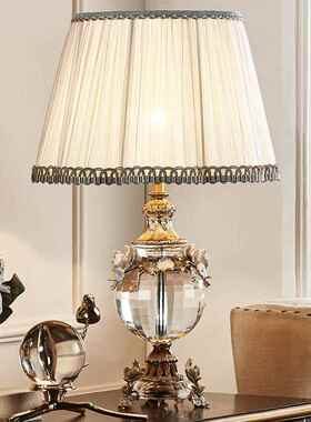 S093水晶蓝色玫瑰天使之恋客厅卧室装饰台灯家居日用大气灯美式灯