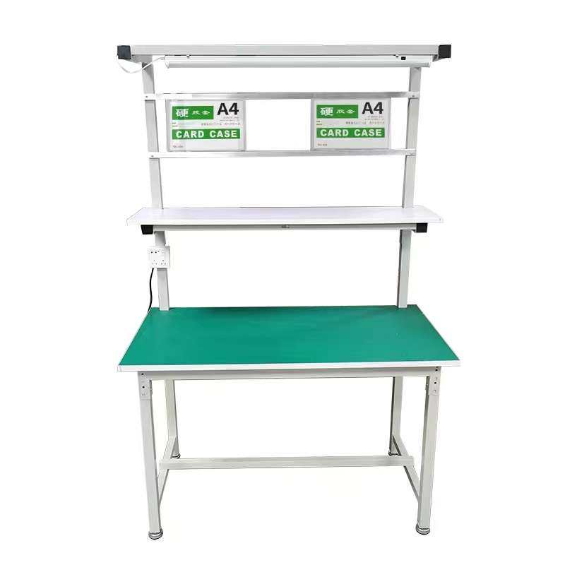 单双面防静电工作台带灯操作维修台桌装配桌实验品检台流水线桌子