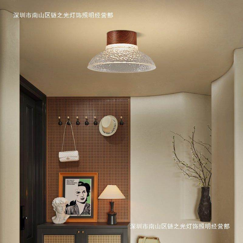 法式中古风过道吸顶灯创意个性设计师玄关走廊阳台玻璃厨卫艺术灯