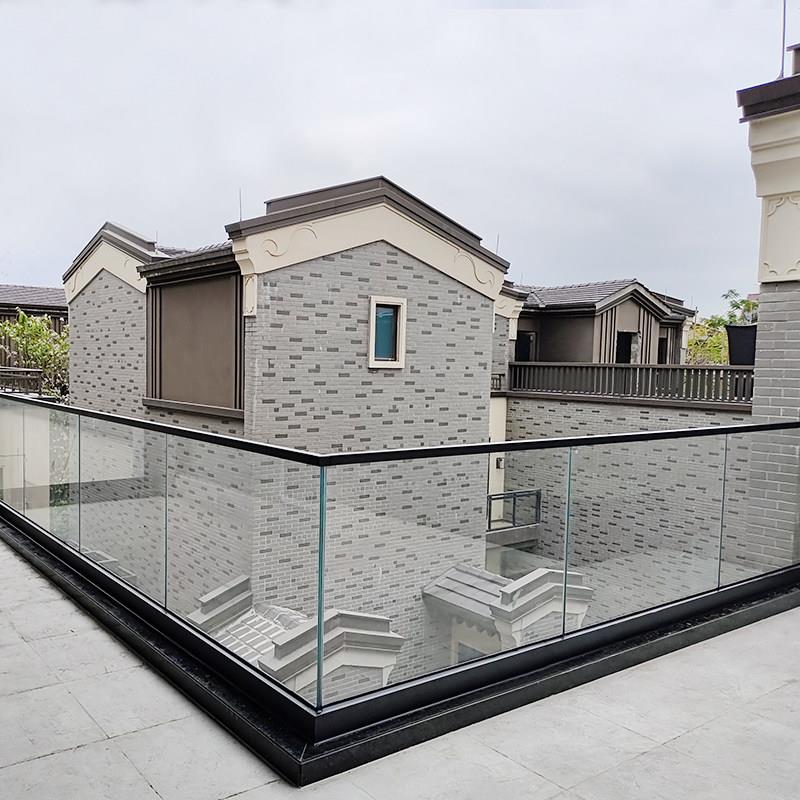 无框玻璃护栏楼梯扶手自装地槽室内家用农村自建房不锈钢阳台栏杆