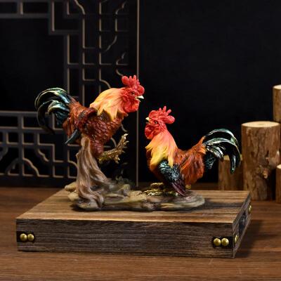 跨境新品写实公鸡树工艺摆件户外花庭园院GJ2158装饰牧场家居微脂