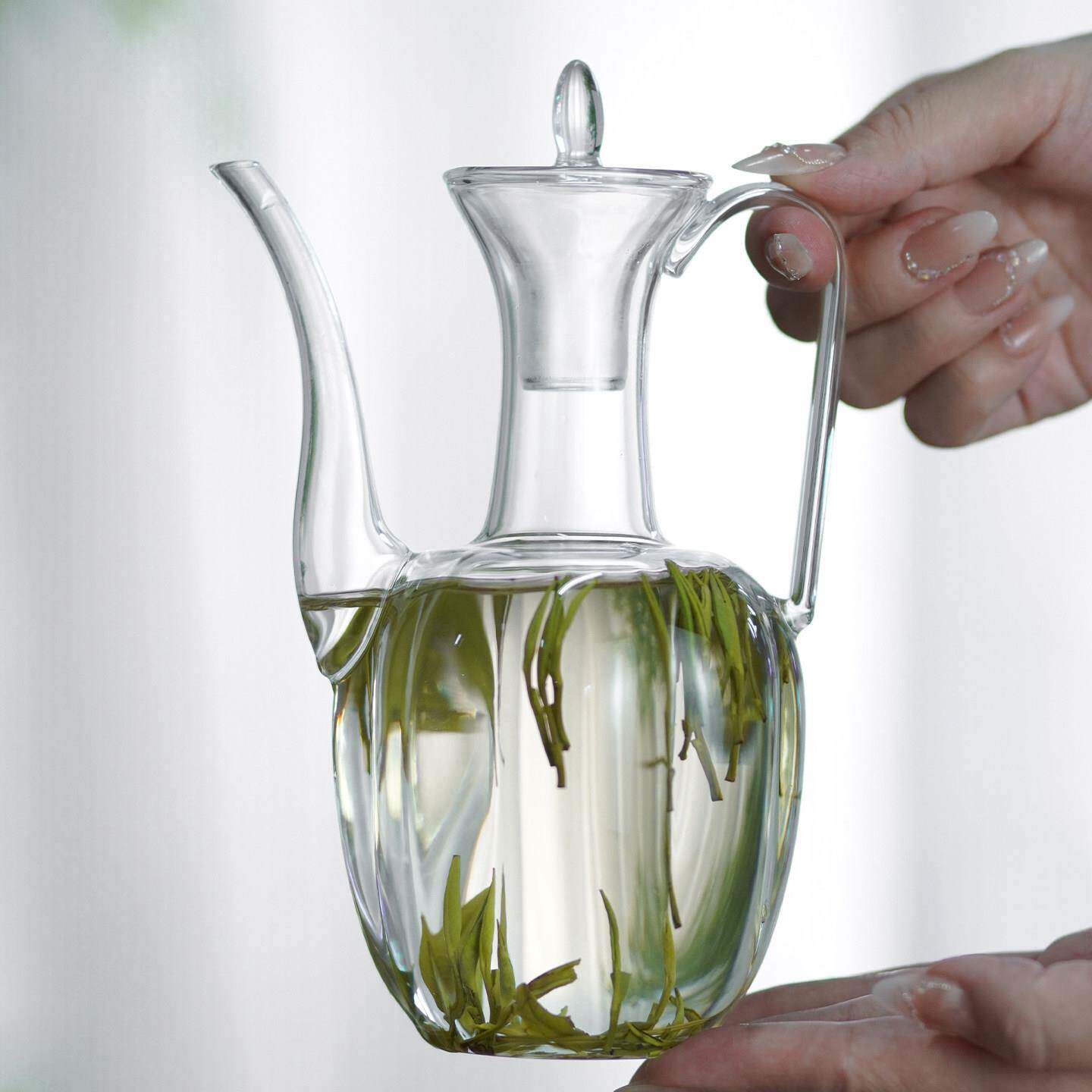 彷宋玻璃执壶贵妃壶 冷热泡茶壶彷古茶壶 高硼硅透明玻璃茶具茶壶