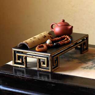 竹茶台红酸枝榻榻米茶几中式覆古小桌子竹制茶具工艺品展示底座