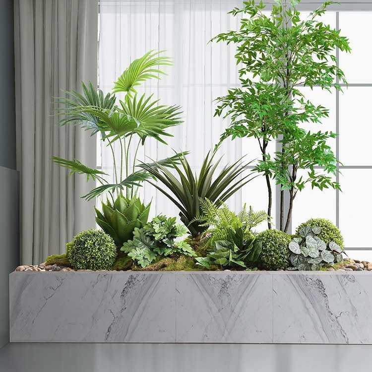 造景装饰植仿真葵代发室内扇楼梯拐角角落植物绿盆栽南天竹