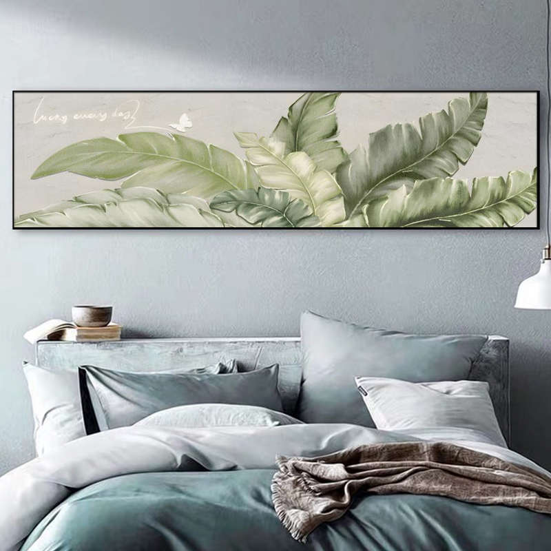 代简约卧室床头画家大业大客厅装饰画小清新绿植沙发背景墙壁画
