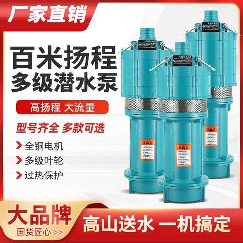QD多级抽水泵家用220v清水泵高扬程小老鼠水泵高压农用灌溉潜水泵