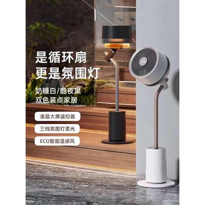 大宇空气循环扇家用台立式静轻音摇头F30pro氛围灯小型电风扇新款