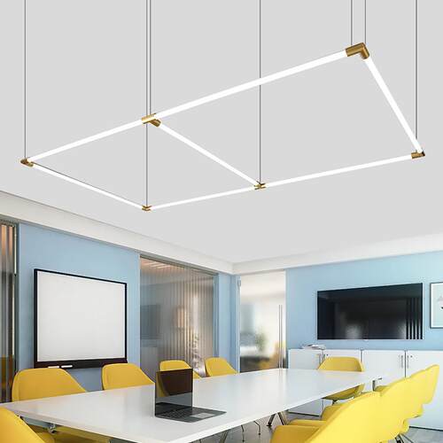 led长条灯办公区一字日光灯设计师工作室现代简约餐厅吧台吊灯