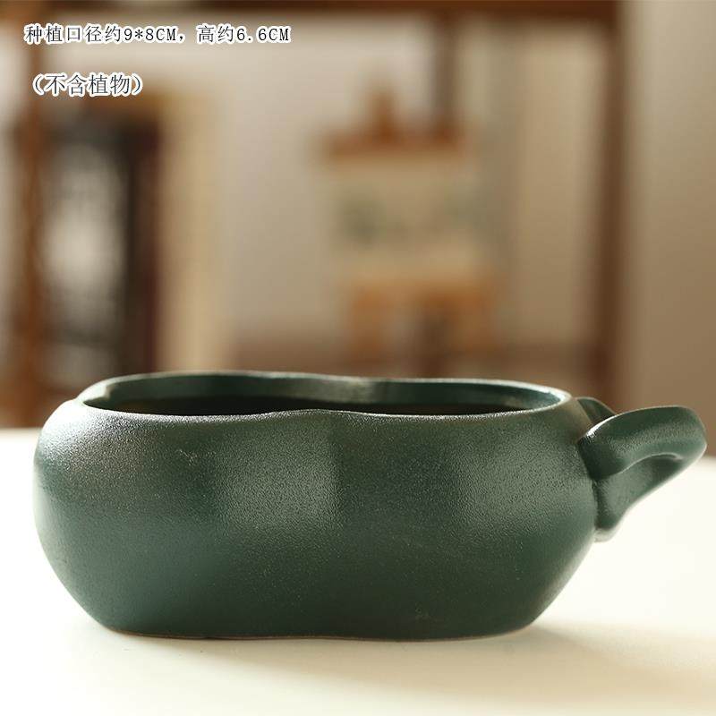 高档水培陶瓷花瓶路宝无孔大花盆客面厅创意桌摆件绿萝铜莲钱草碗