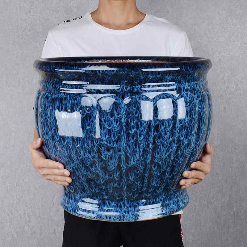 花缸发财树创意大号特大号客厅花盆陶瓷大口径个性种树高落地其他