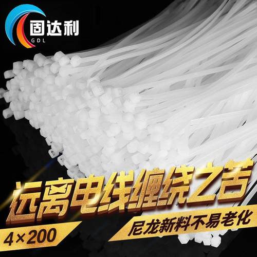 尼龙扎带3*4*5*8*100*200*300耐寒塑料自锁式束线带厂家外贸