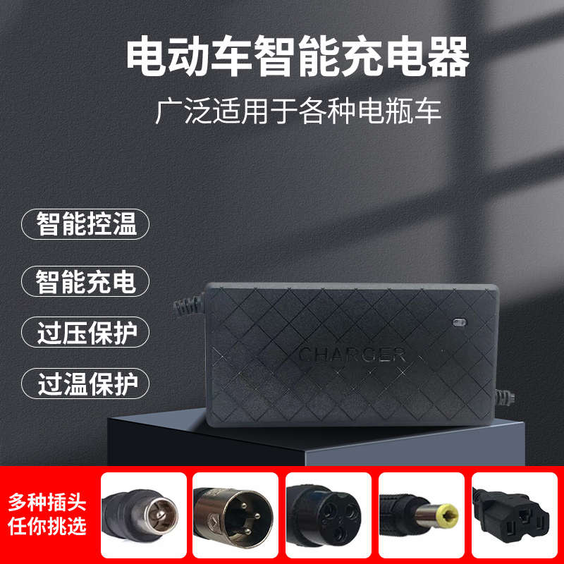 小海豚电动车铅酸充电器老年代步车24V/36/48v2A3A4A锂电池充电器