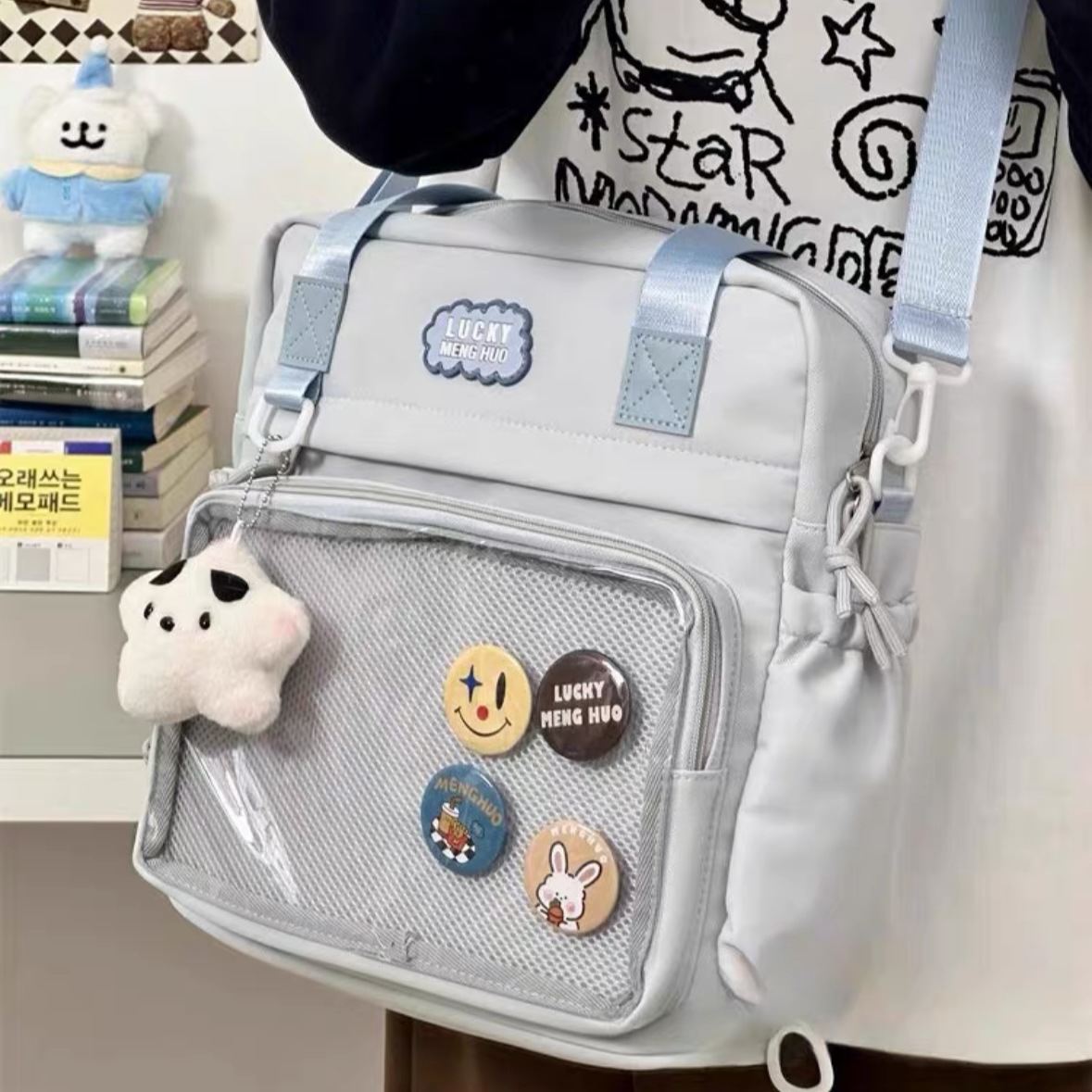 ins双肩包颜值单斜挎包双肩背包