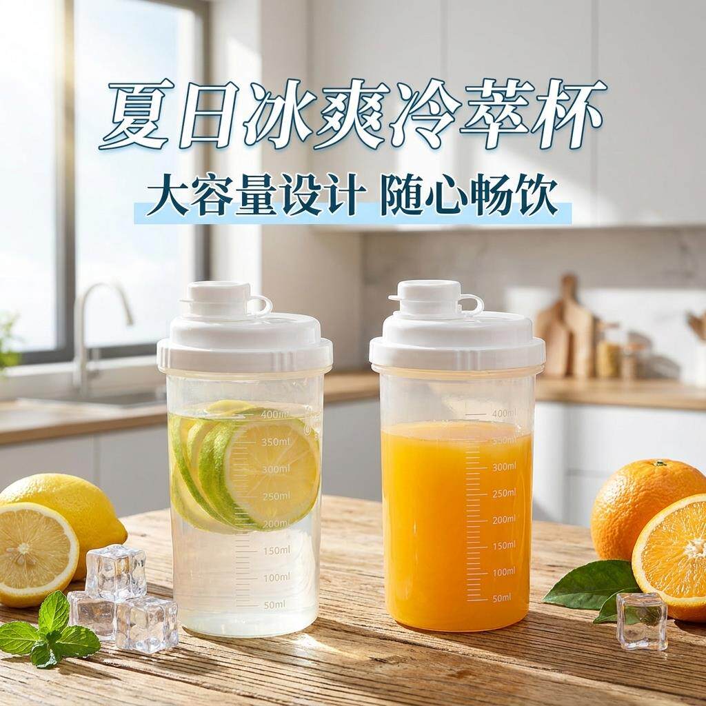 冷泡茶杯大容量冷萃杯柠檬上班喝水高颜值特别好看的冲泡个人专用