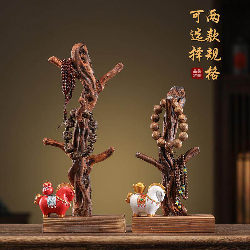 手串挂架实木文玩挂串展示架佛珠核桃收纳手錬中式木质首饰置物架