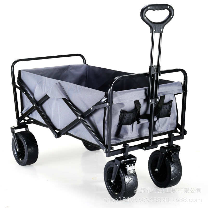 8寸批发代发户外野营露营推车营地车折叠便携野餐小推拉拖车购