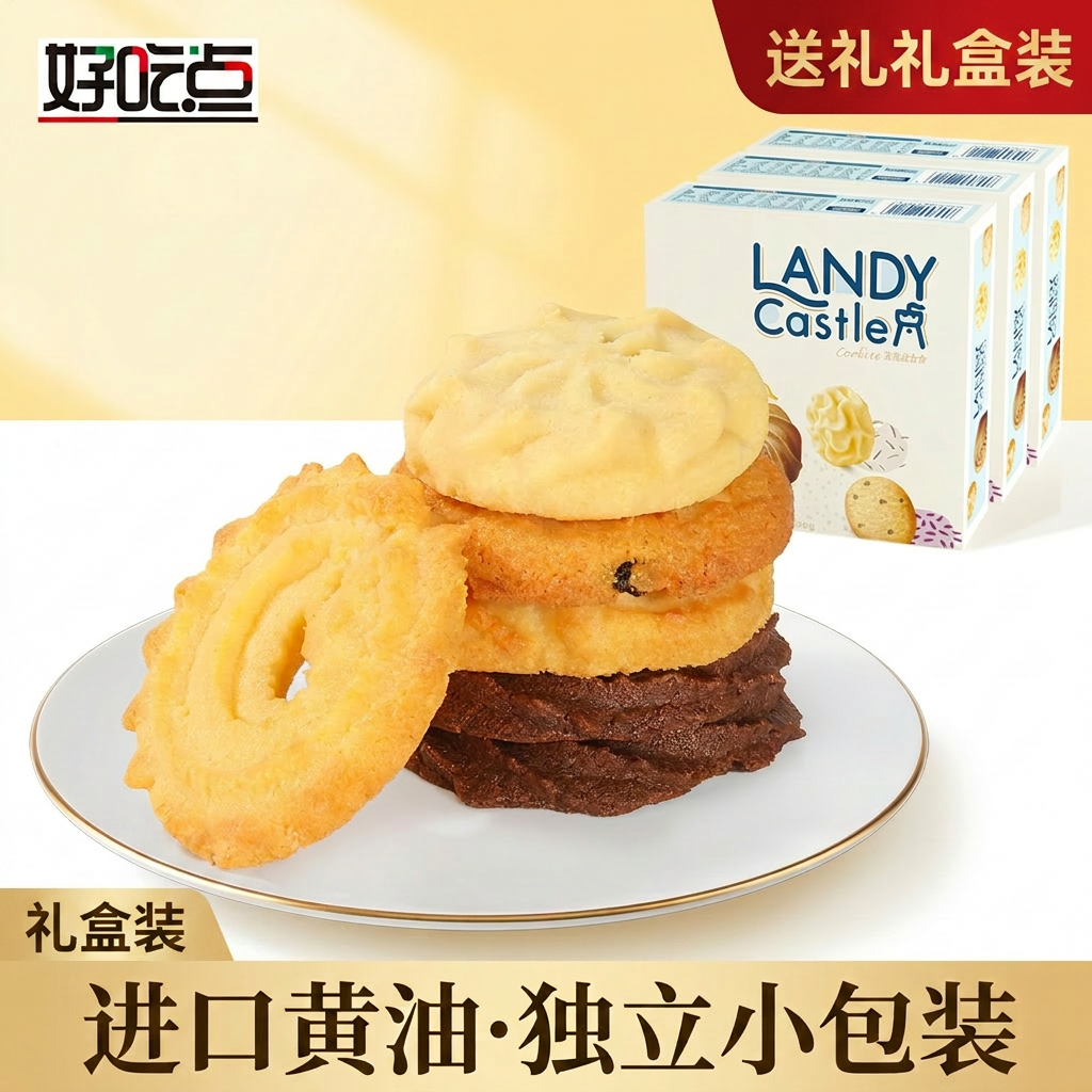 好吃点蓝蒂堡曲奇饼干黄油巧克力独立小包装送礼礼盒零食小吃