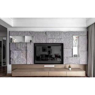 天然大理石黑灰色文化石花岗岩电视石皮背景墙自然面毛石外墙石材