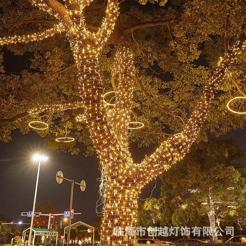 led灌胶灯灯串加粗电线户外防水圣诞节氛围闪灯庭院绕树装饰彩灯
