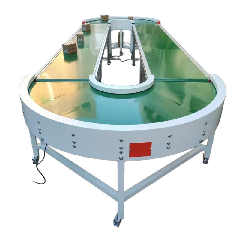 厂家皮带转弯输送机90°流水线环形转弯机180°U型PVC拐弯机