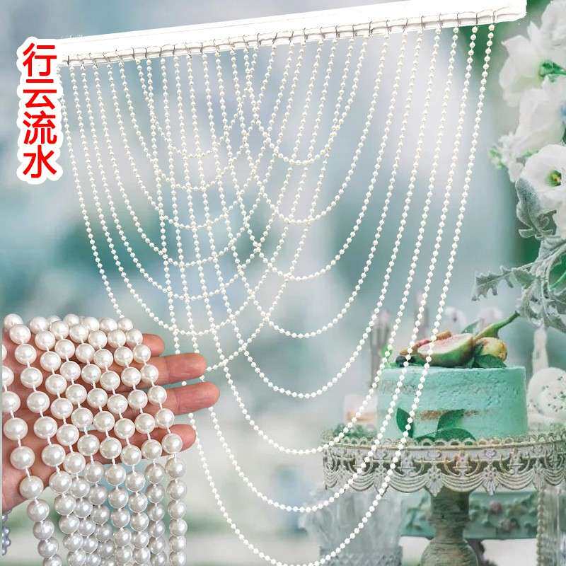 婚庆珍珠串挂饰婚礼场景布置婚房行云流水道具礼堂装饰水波珠帘子