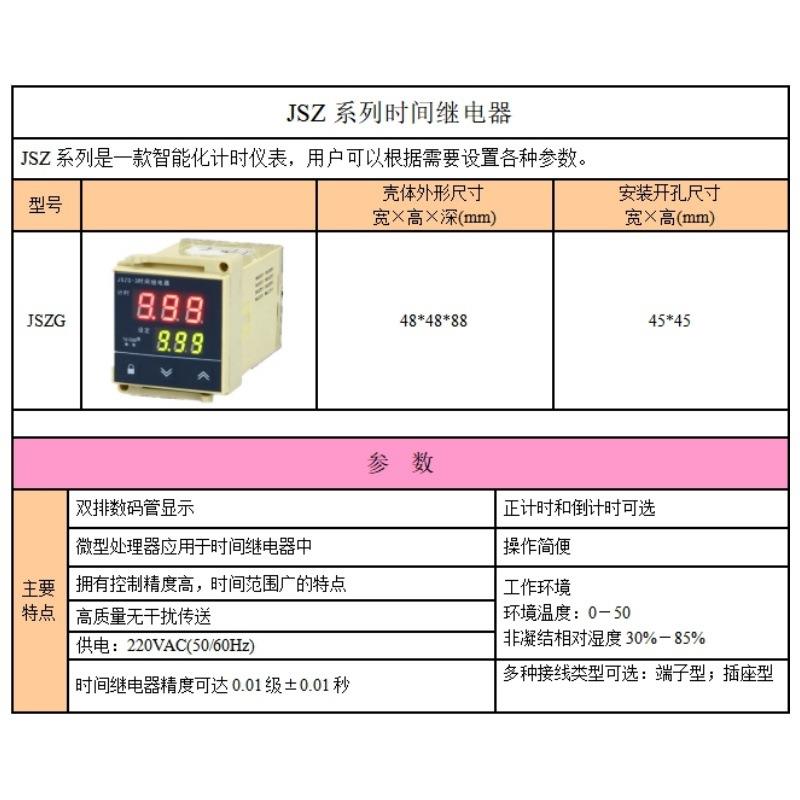 泰索时间继电器-JSZ系列计时仪表 智能仪表 双排数码管显示