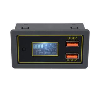 数显12v转5v转换器模块usb快充汽车电瓶电池电压电量显示手机充电