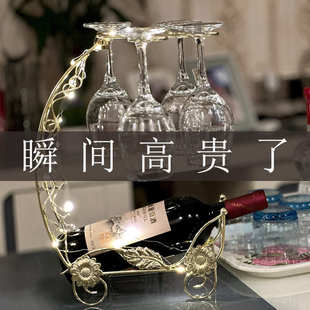 饰品红酒杯倒挂高颜值悬挂酒瓶 酒柜红酒架摆件轻奢高档装