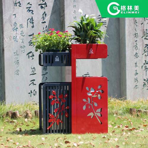 户外垃圾桶花箱可种花环卫学校物业定制不锈钢小区街道果皮箱大号