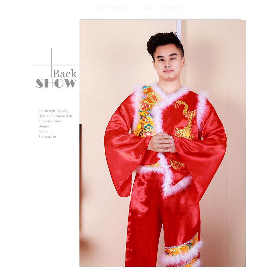 高档秧歌服女202新款中老年场扇子中国风男腰鼓喜庆开4门舞红演出
