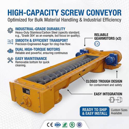 U-shaped screw conveyor, auger conveyor, powder screw feeder
