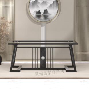 新中式桌腿大理石架子岩板桌脚大板茶桌支架茶几脚桌子腿实木桌架