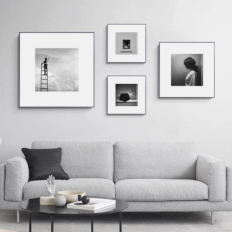 白艺术人物摄影文艺画办公挂走廊挂画餐厅A307壁画样房黑酒店装板