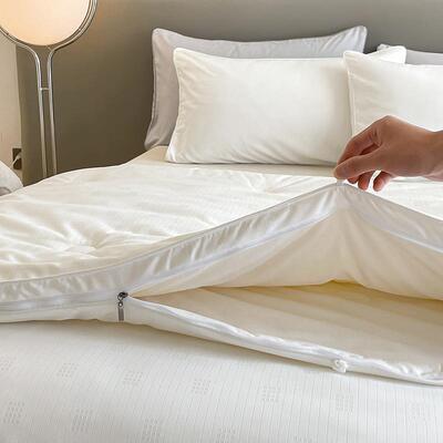 春秋大豆蛋白纤维子母被二合一拉链双胎被芯 加厚2米双人冬被