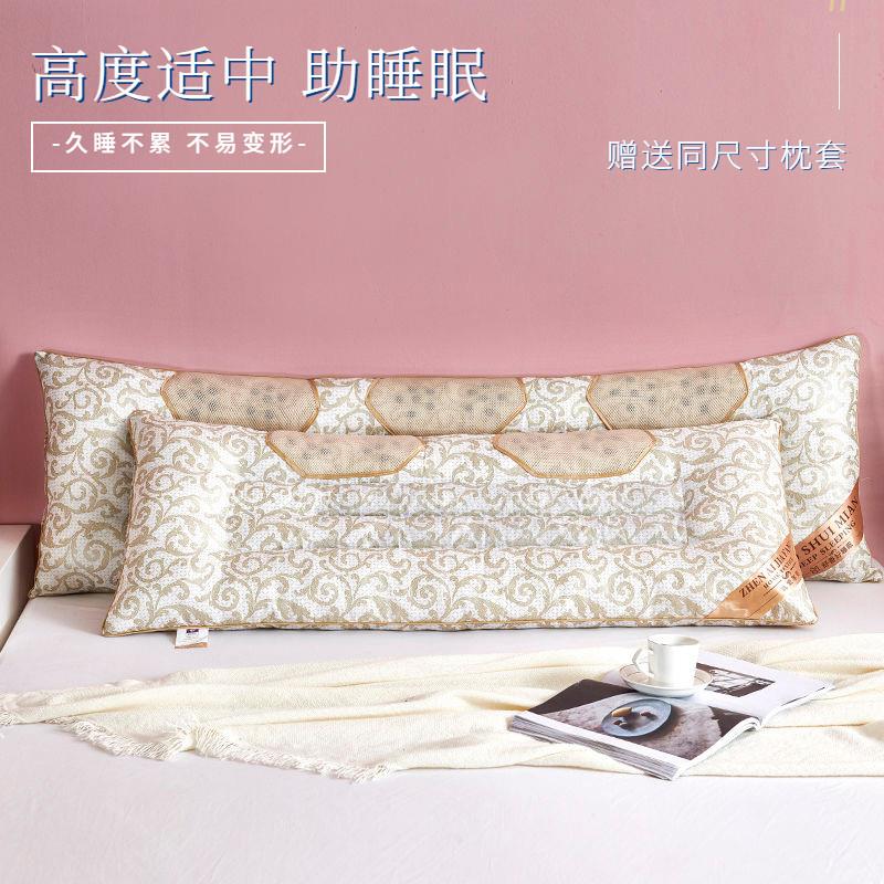 决明子双人枕头1m长版护颈双人枕头芯荞麦枕头网红情侣枕一体1.8