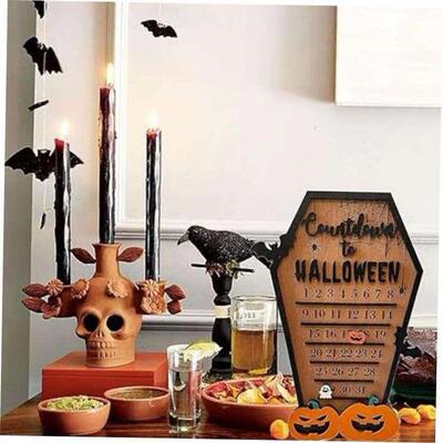 Halloween Countdown Wood Coffin Advent Calendar 31 Day Calen