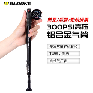 BLOOKE山地自行车气压前叉避震器打气筒后胆便捷式高压家用充气泵