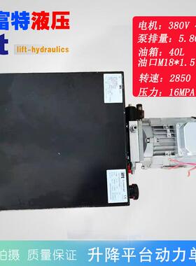 380V4W液压动力单元液压升降货梯用液压泵站DC24V电磁阀油箱可选