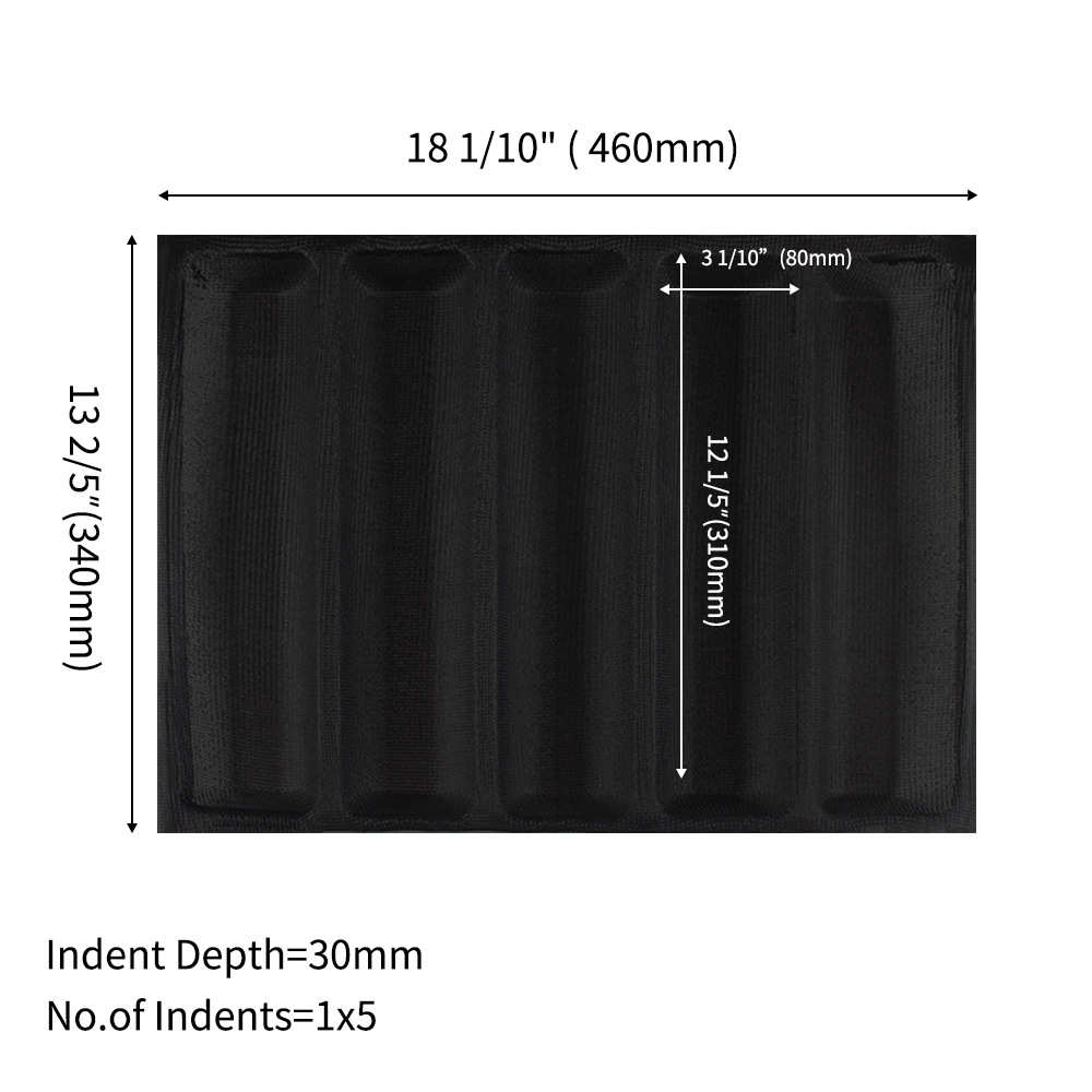 5格赛百味风味热狗面包模具硅胶法棍面包模具不沾透气模具