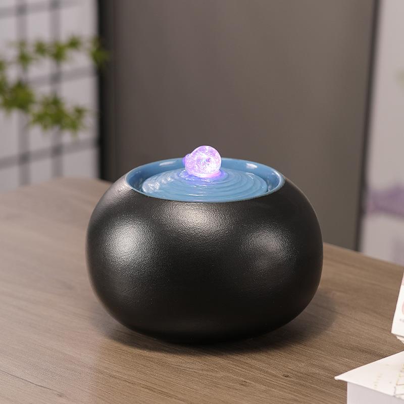 厅宠物饮水器流水摆件循HTH环客水关加湿器玄茶桌生财水属性桌面