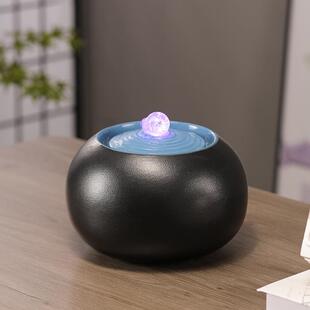 宠物饮流水摆件RAA循环水厅客加湿器玄关水茶桌生财水属性桌面器